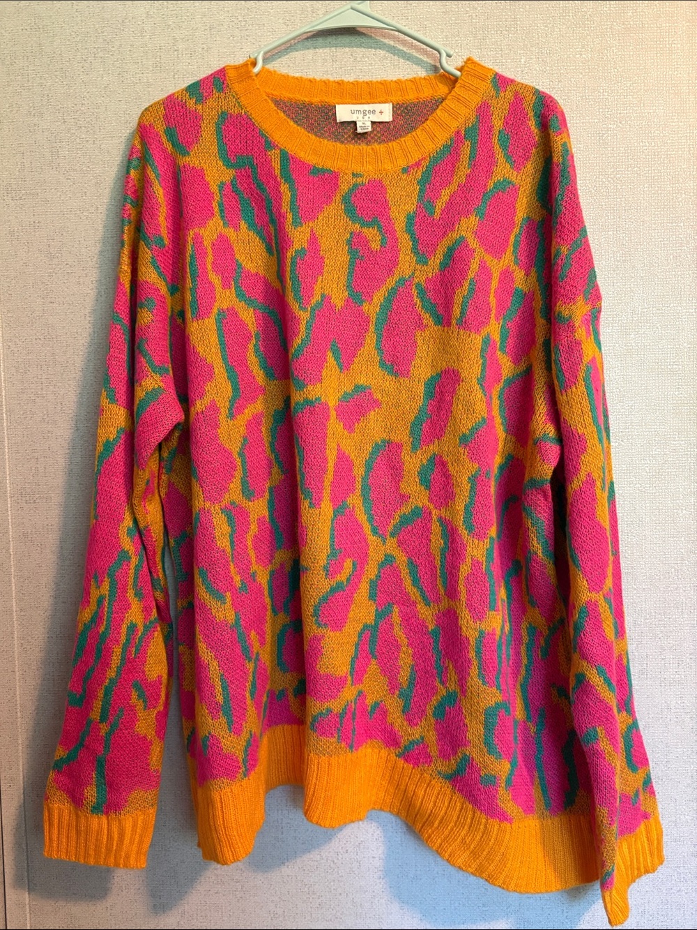 Umgee Pink, Orange & Green Cheetah Sweater
